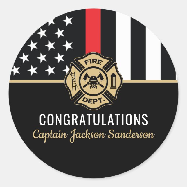 Adesivo Firefighter Fire Department Retirement Fireman (Frente)