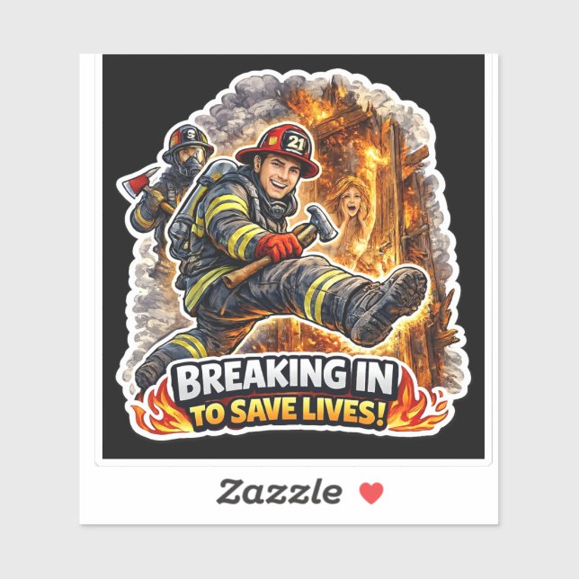 Adesivo Firefighter Save Lives Sticker (Folha)