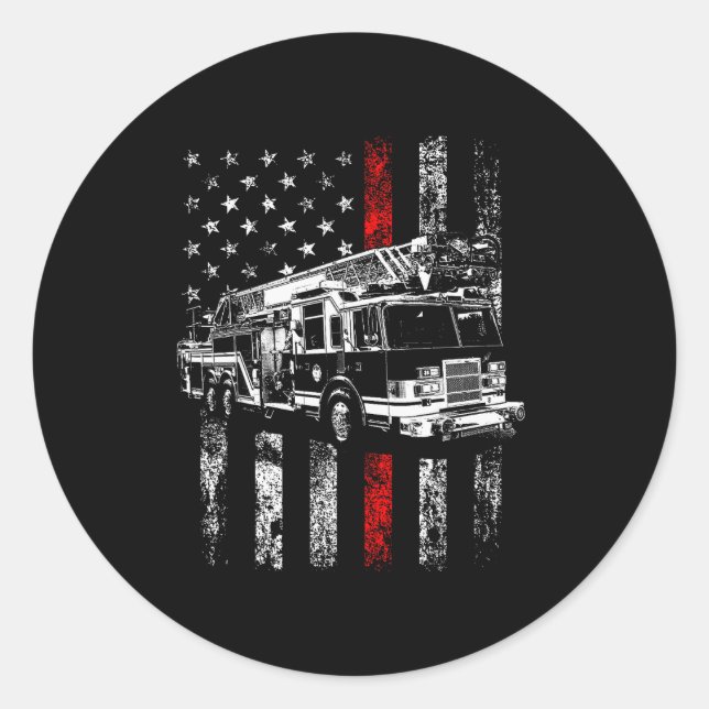 Adesivo Fireman American Flag Thin Red Line Firefighter  (Frente)