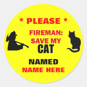 Adesivo Fireman Personalizado Salvar Meu Gato