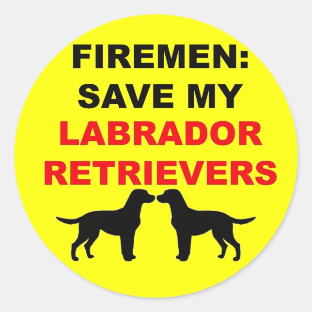 Adesivo Fireman Salve Meus Retrivers do Labrador (Frente)