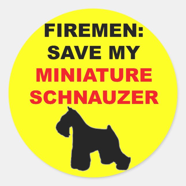 Adesivo Fireman Salve Minha Miniatura Schnauzer (Frente)