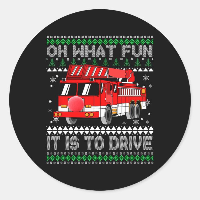 Adesivo Fireman Ugly Christmas - Fire Truck (Frente)