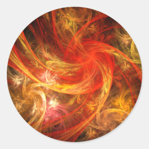 Adesivo Firestorm Nova Abstrato Art Round Sticker