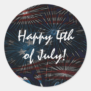 Adesivo Fireworks Burst 4 de julho Red White Sticker