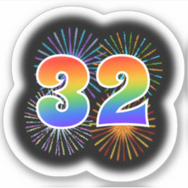 Adesivo Fireworks divertido + Rainbow Pattern "32" Event #