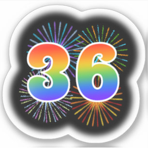 Adesivo Fireworks divertido + Rainbow Pattern "36" Event #