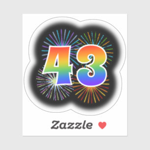 Adesivo Fireworks divertido + Rainbow Pattern "43" Event #