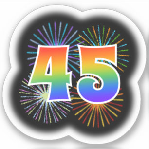 Adesivo Fireworks divertido + Rainbow Pattern "45" Event #