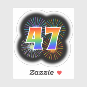 Adesivo Fireworks divertido + Rainbow Pattern "47" Event #