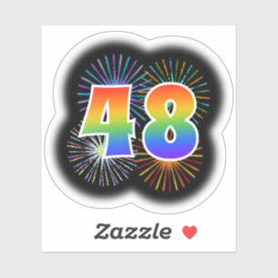 Adesivo Fireworks divertido + Rainbow Pattern "48" Event #