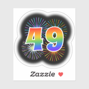 Adesivo Fireworks divertido + Rainbow Pattern "49" Event #