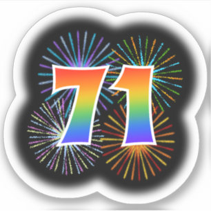 Adesivo Fireworks divertido + Rainbow Pattern "71" Event #