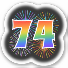 Adesivo Fireworks divertido + Rainbow Pattern "74" Event #