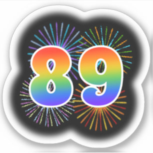 Adesivo Fireworks divertido + Rainbow Pattern "89" Event #