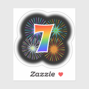 Adesivo Fireworks divertido + Rainbow Patterno "7" Event #