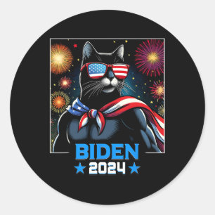 Adesivo Fireworks Presidente Biden 2024 Black Cat