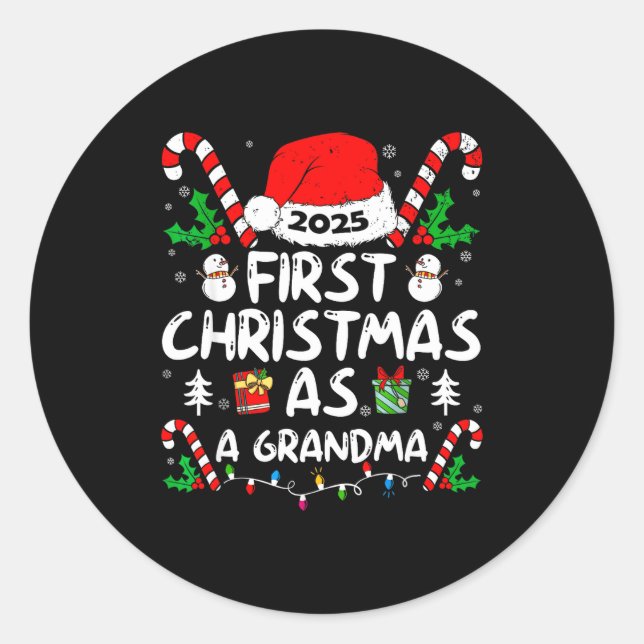 Adesivo First Christmas As A Grandma 2025 Family Matching  (Frente)