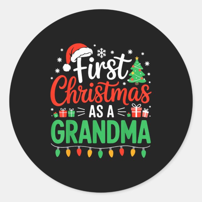 Adesivo First Christmas As A Grandma Matching New Nana Gra (Frente)