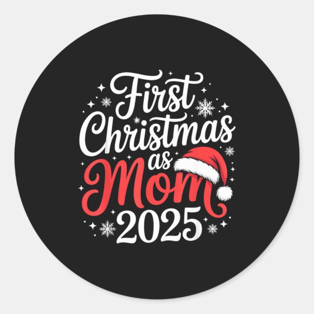 Adesivo First Christmas As Mom 2025 Family Matching New Mo (Frente)