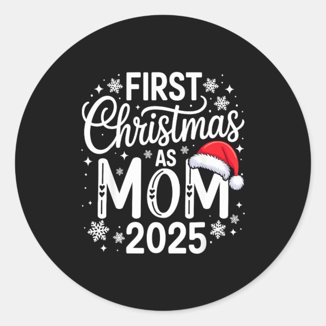 Adesivo First Christmas As Mom 2025 Matching Family Holida (Frente)