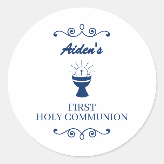 Adesivo First Holy Communion Chalice Sticker for Boys (Frente)