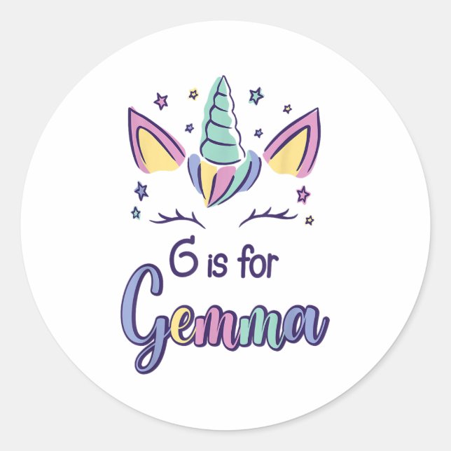 Adesivo First Name Gemma D G Is For Gemma  (Frente)