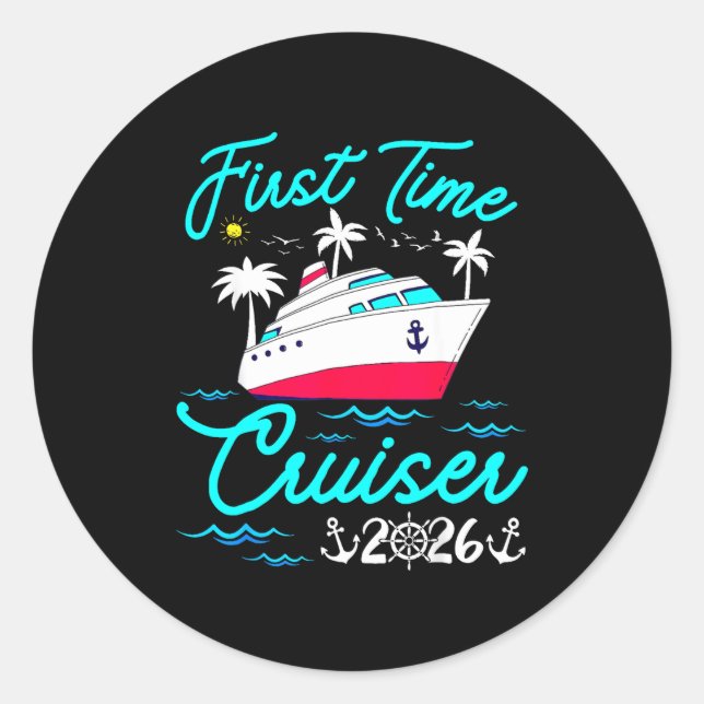 Adesivo First Time Cruiser 2026 1st Cruise Vacation Family (Frente)