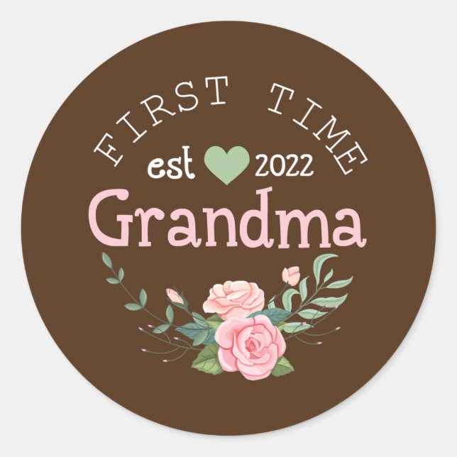 Adesivo First Time Grandma Est 2022 Promoted To New (Frente)