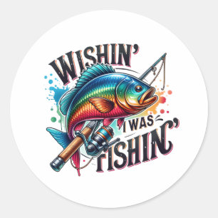 Adesivo Fisher Gift Queria Que Eu Estivesse Pescando
