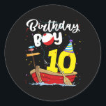 Adesivo Fisherman 10th Birthday Boy Fishing 10 Year Old<br><div class="desc">Fisherman 10th Birthday Boy Fishing 10 Year Old Theme B day Gift. Perfect gift for your dad,  mom,  papa,  men,  women,  friend and family members on Thanksgiving Day,  Christmas Day,  Mothers Day,  Fathers Day,  4th of July,  1776 Independent day,  Veterans Day,  Halloween Day,  Patrick's Day</div>