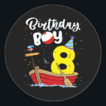 Adesivo Fisherman 8th Birthday Boy Fishing 8 Year Old<br><div class="desc">Fisherman 8th Birthday Boy Fishing 8 Year Old Theme B day Gift. Perfect gift for your dad,  mom,  papa,  men,  women,  friend and family members on Thanksgiving Day,  Christmas Day,  Mothers Day,  Fathers Day,  4th of July,  1776 Independent day,  Veterans Day,  Halloween Day,  Patrick's Day</div>