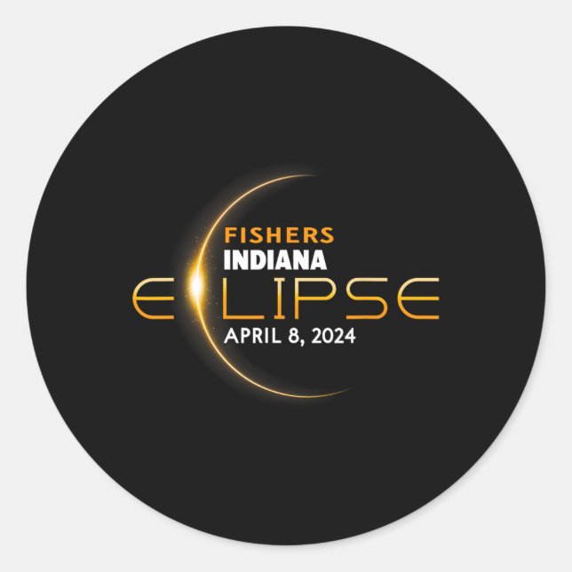 Adesivo Fishers Indiana Total Solar Eclipse 2024 (Frente)