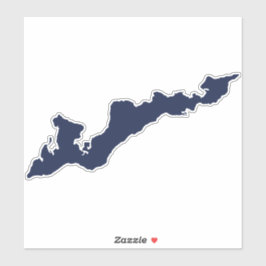 Adesivo Fishers Island Silhouette Decal Sticker - Azul