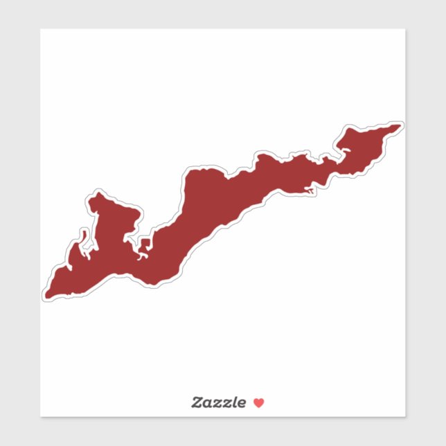 Adesivo Fishers Island Silhouette Decal Sticker - Vermelho (Folha)