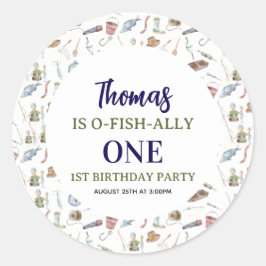 Adesivo Fishing 1st Birthday | O-Fish-Ally One party
