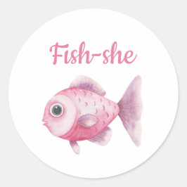Adesivo Fishing Gender Reveal - Team Girl Fish-she
