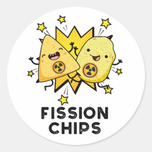 Adesivo Fissão Chips Engraçado Física Comida Pun