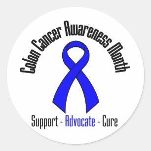 Adesivo Fita azul do mês da consciência do cancro do có