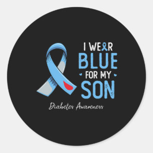 Adesivo Fita azul visto cinza azul para o diabetes do meu 