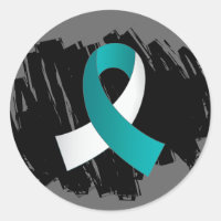 Fita Branca Teal De Cancer Cervoso Com Escribble