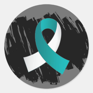 Adesivo Fita Branca Teal De Cancer Cervoso Com Escribble