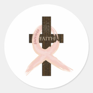 Adesivo Fita-Cruz do rosa do sobrevivente do cancro da