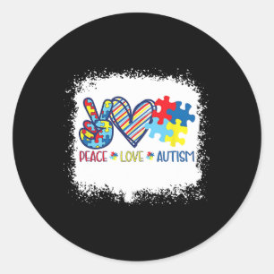 Adesivo Fita de Amor Paz Conscientização do Autismo Aceita