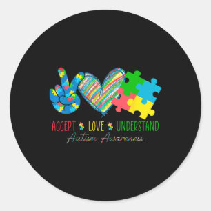 Adesivo Fita de Amor pela Paz Conscientização do Autismo A