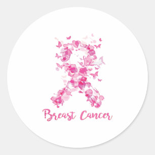 Adesivo Fita de Borboleta de Consciência do Cancer da Mam