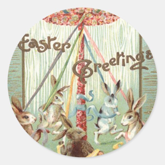Adesivo Fita de Dança do Mastro de Maio do Coelho de Pásco (Frente)