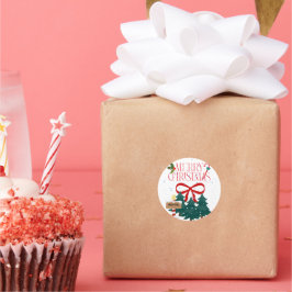 Adesivo Fita de Natal feliz e palitos de árvores de Natal