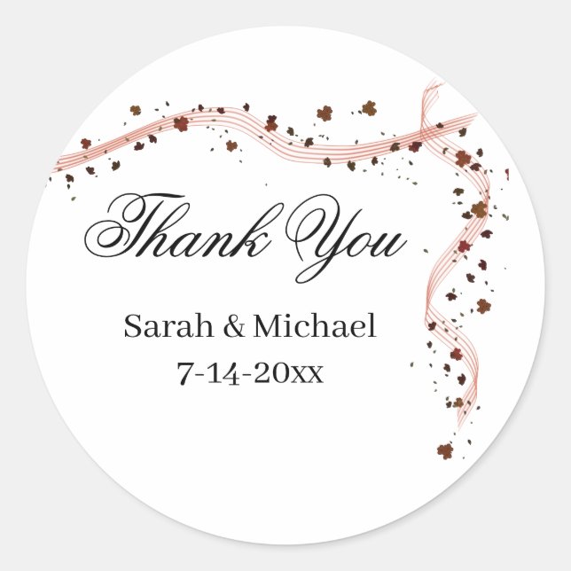 Adesivo Fita desenhada à mão e palhetas de casamentos (Frente)