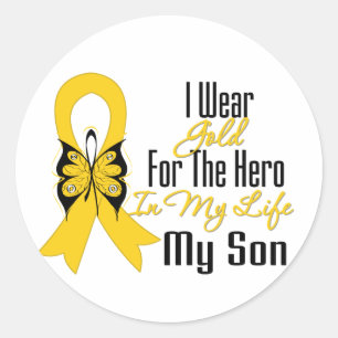 Adesivo Fita do cancer da infância meu herói meu filho